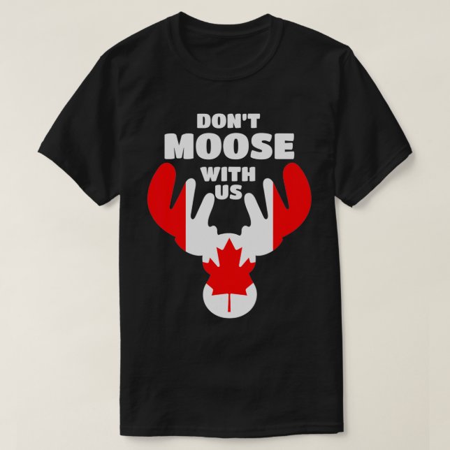 Camiseta Moose Elk Canada Deer Maple Leaf Funny Canada Fl (Frente do Design)