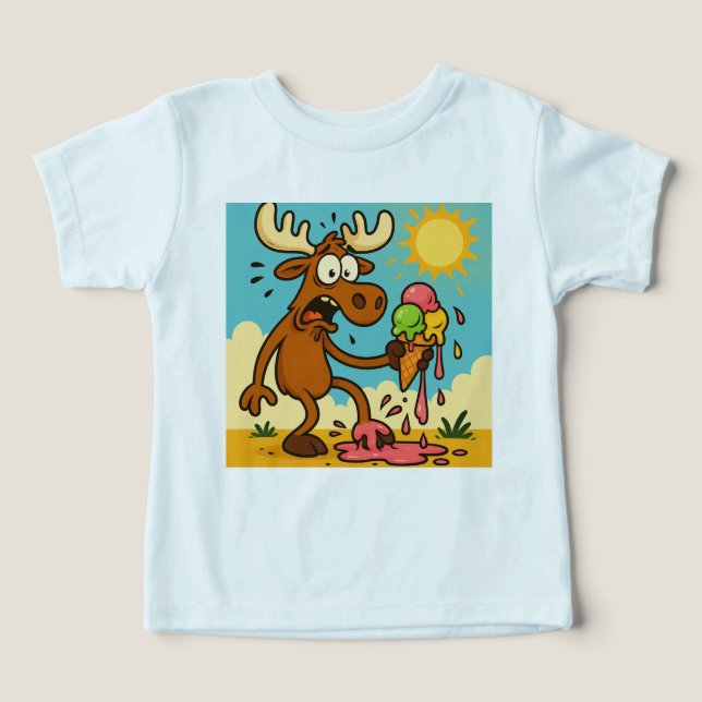 Camiseta Moose’ Ice Cream Emergency – Meltdown Tee for Kids (Design frontal)