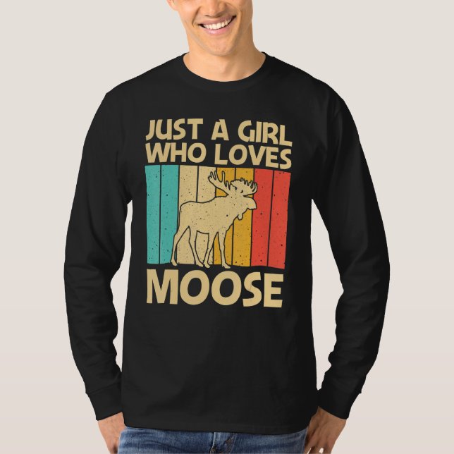 Camiseta Moose legal Para Meninas Crianças Moose Vez Touro (Frente)