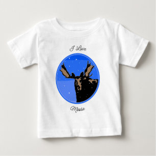 Camiseta Moose no inverno - Arte original sobre a vida selv