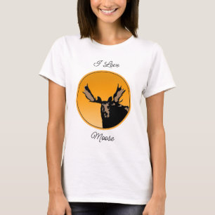 Camiseta Moose no Sunset - Arte original sobre a vida selva