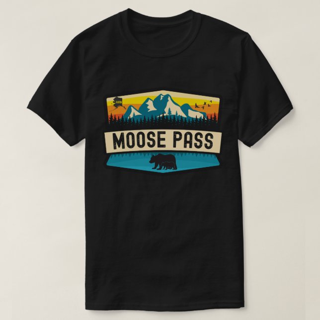 Camiseta Moose Pass, Alasca (Frente do Design)