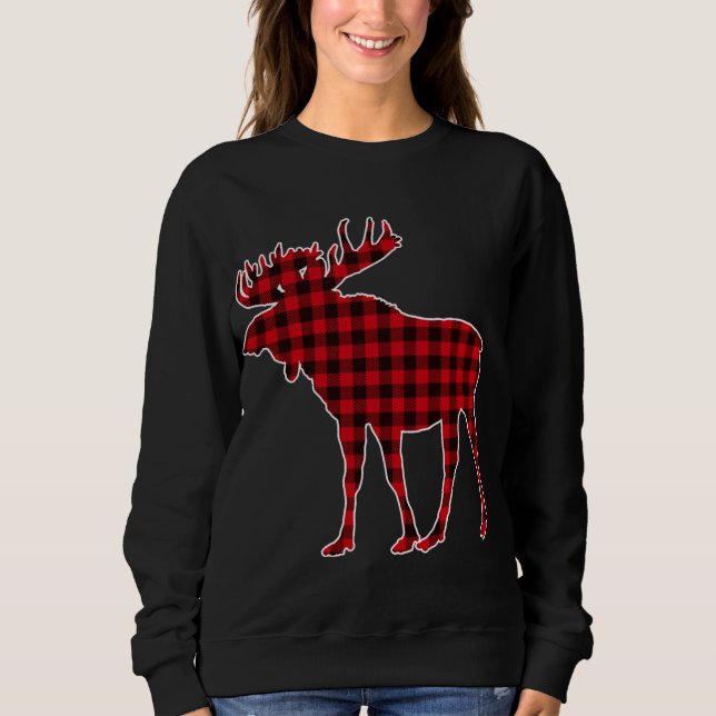 Camiseta Moose Red Xadrez Buffalo Matando Pajama (Frente)