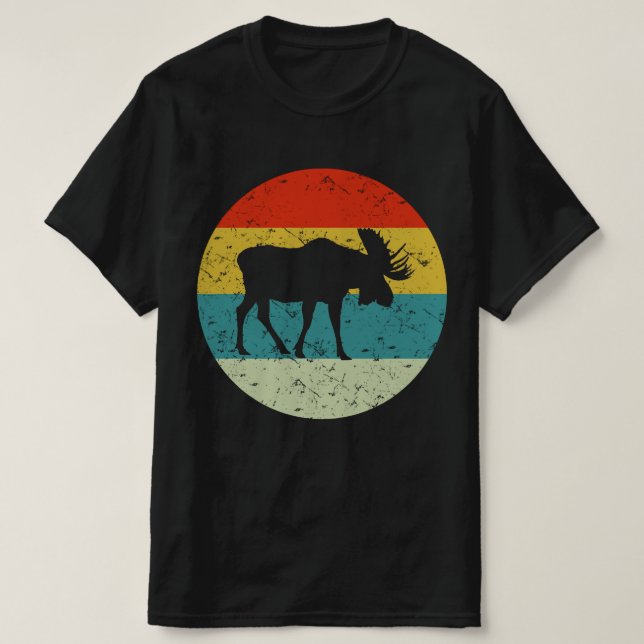 Camiseta MOOSE: silhueta retrorreflectora da vinheta 70s (Frente do Design)