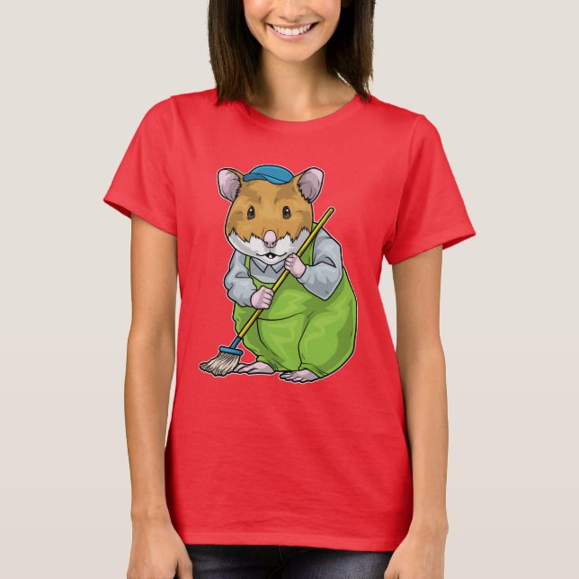 Camiseta Mop de funcionarios de Limpeza de Hamster (Frente)