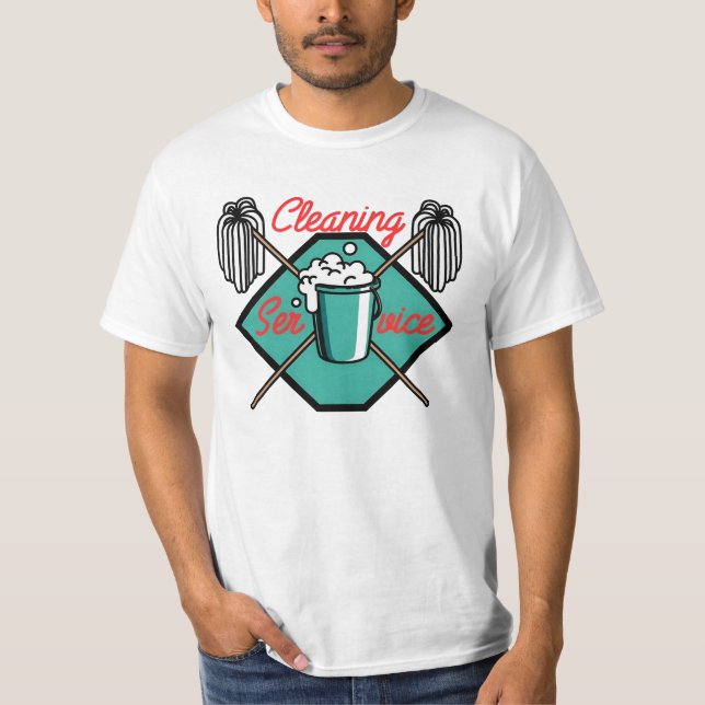 Camiseta mop de serviço de limpeza (Frente)
