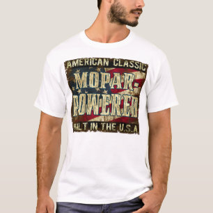 Camiseta Mopar-Psto - motor clássico construído nos EUA