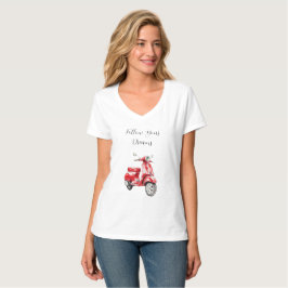 Camiseta Moped Vermelho Seguir Sonhos