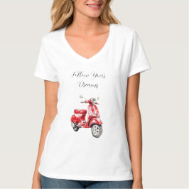Camiseta Moped Vermelho Seguir Sonhos