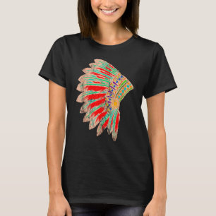Camiseta Morada de Couro das Tribos Indígenas Nativas Ameri