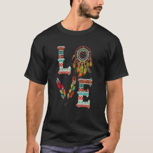 Camiseta Morada Nativa Americana Indígena com Feather