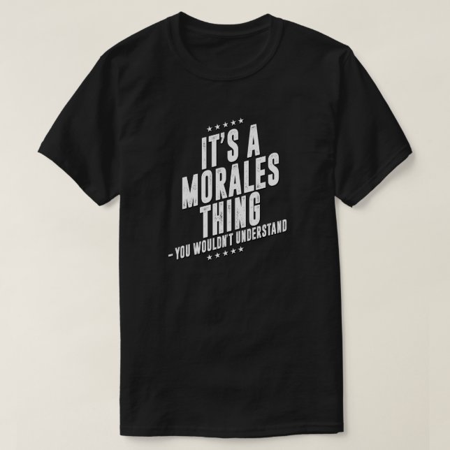 Camiseta Morales tem um sobrenome engraçado (Frente do Design)