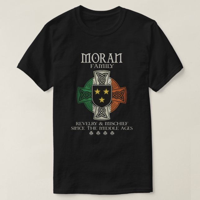 Camiseta Moran Family Ireland apelido irlandês flag shamroc (Frente do Design)