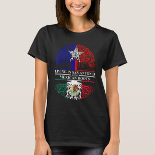 Camiseta Morando Em San Antonio Com Raízes Mexicanas Sa