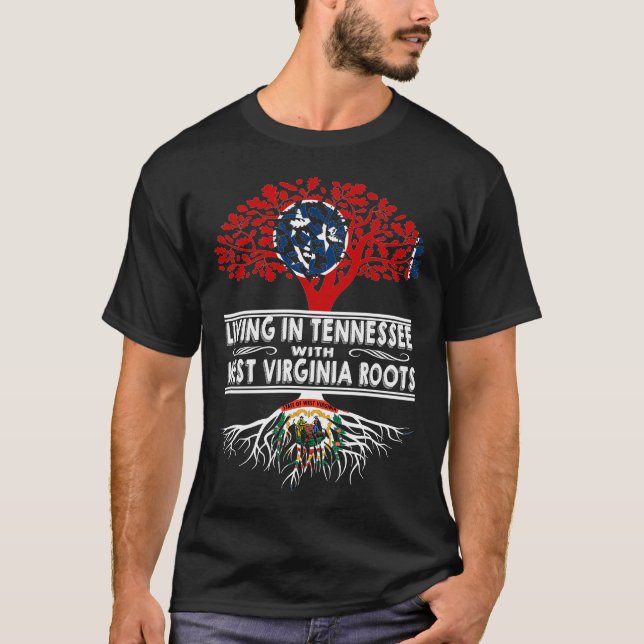 Camiseta Morando no Tennessee com West Virginia Roots (Frente)