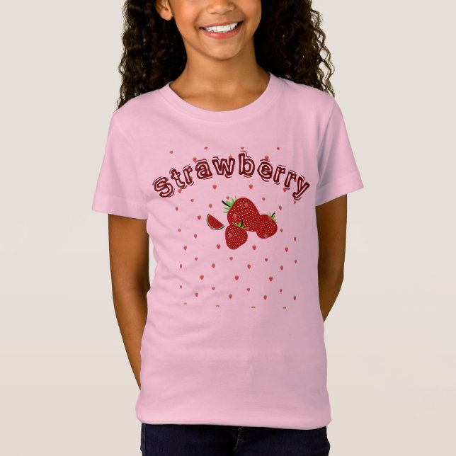 Camiseta Morango Bonito De Verão Meninas (Frente)
