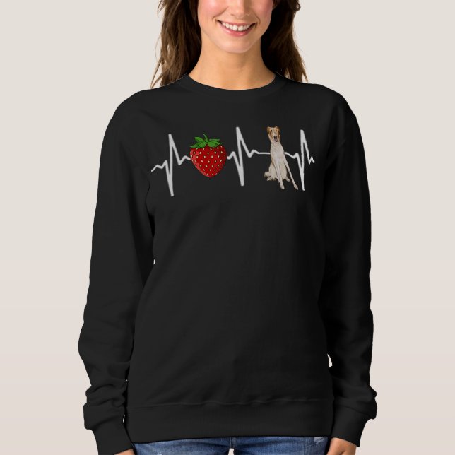Camiseta Morango Borzoi Heartbeat Dog (Frente)