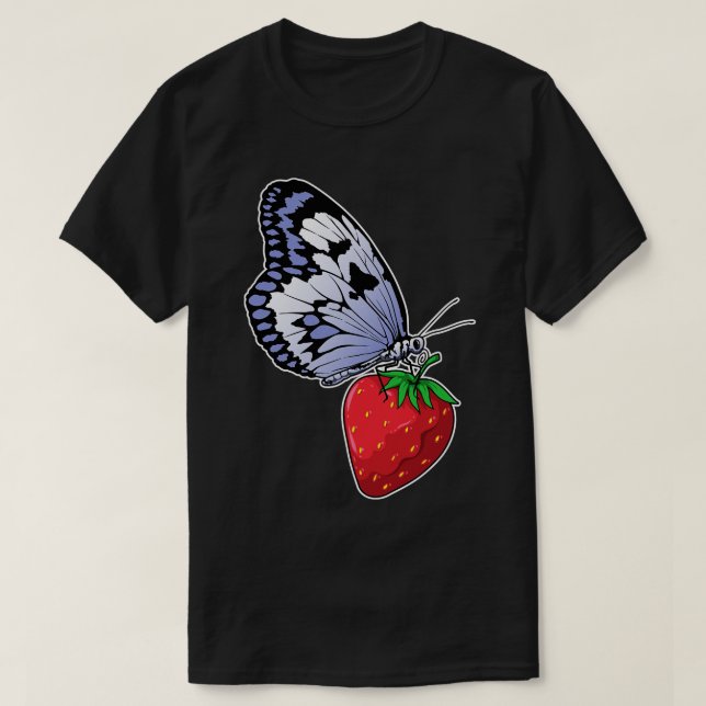 Camiseta Morango de Borboleta (Frente do Design)
