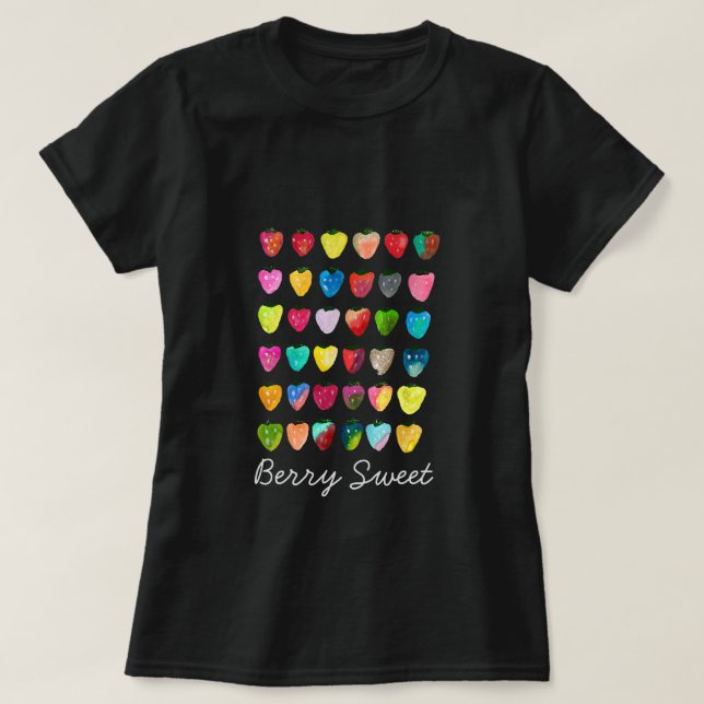 Camiseta Morango doce doce fruta doce aquarela (Frente do Design)