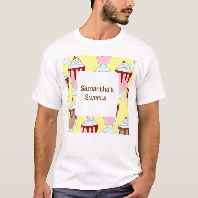 Camiseta Morango E Sorvetes De Chocolate (Frente)