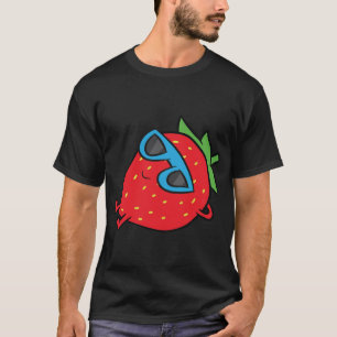Camiseta Morango Fruta de Verão Óculos de sol Morango