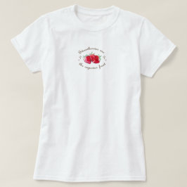 Camiseta Morango fruta vermelho doce fresco