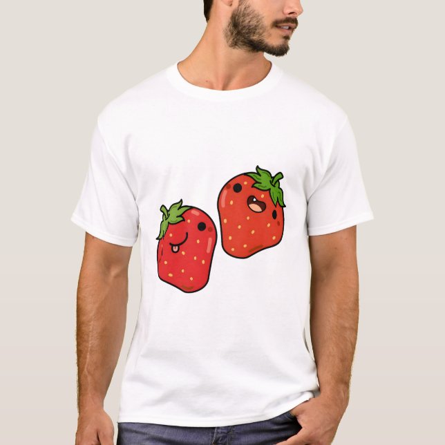 Camiseta Morango Kawaii Fruta (Frente)