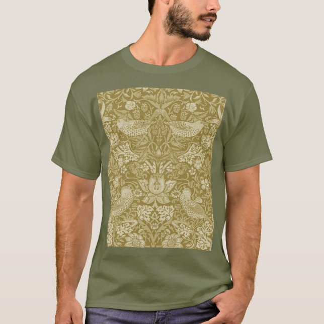 Camiseta Morango Ladrão Dourado, William Morris (Frente)