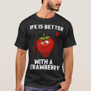 Camiseta Morango legal Para Homens Frutas Morangos B