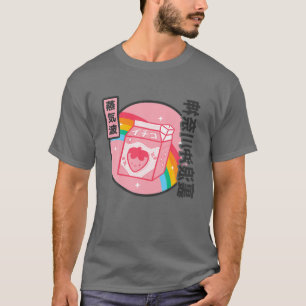 Camiseta Morango Leite Arco-Íris Japão Estilo Otaku Vapor