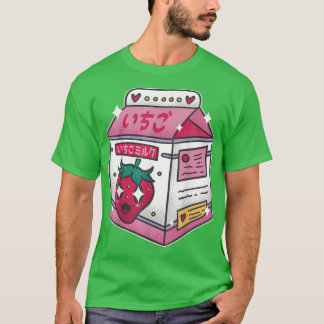 Camiseta Morango Leite Bebida Kawaii Manga Anime Japão Gra