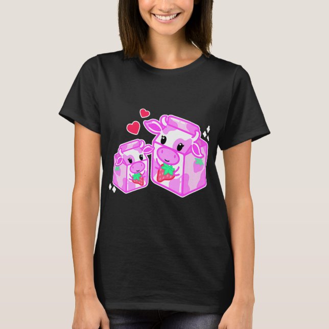 Camiseta Morango Leite Kawaii Morango (Frente)