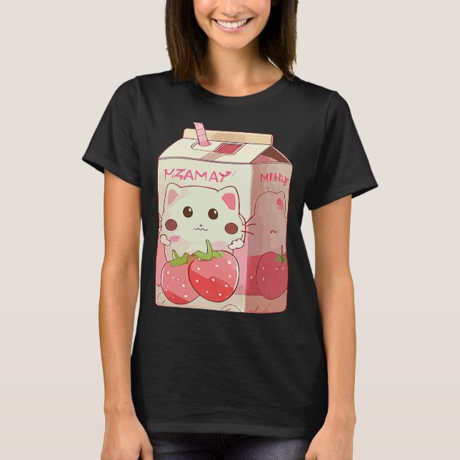 Camiseta Morango Milkshake Cat 2 (Frente)