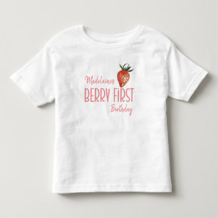 Camiseta Morango Nome 1rua Berry Primeiro Aniversário