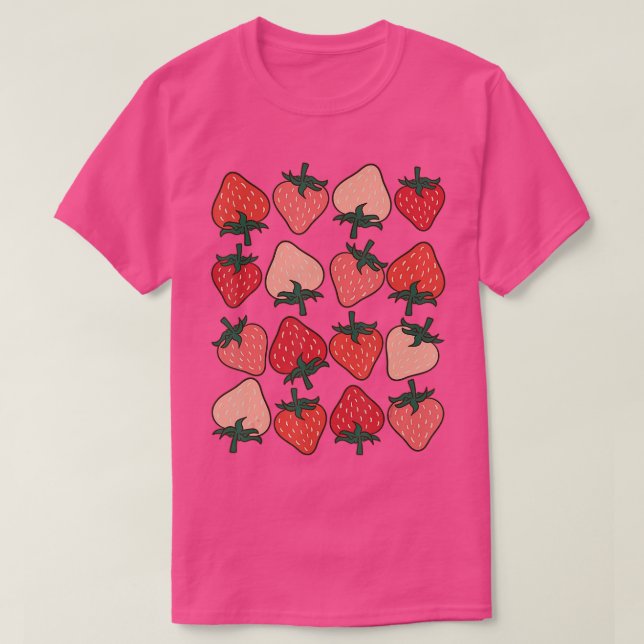 Camiseta Morango Padrão Fruitário Berry Morango F (Frente do Design)
