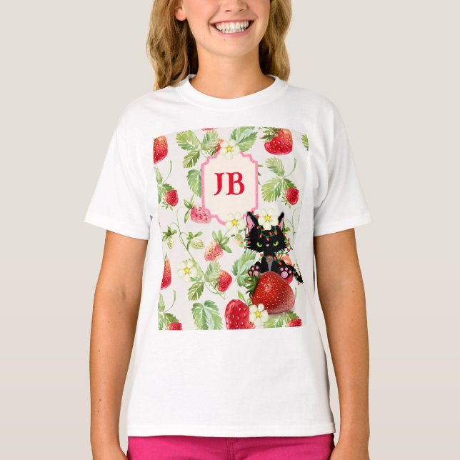 Camiseta Morango Personalizado Monograma (Frente)