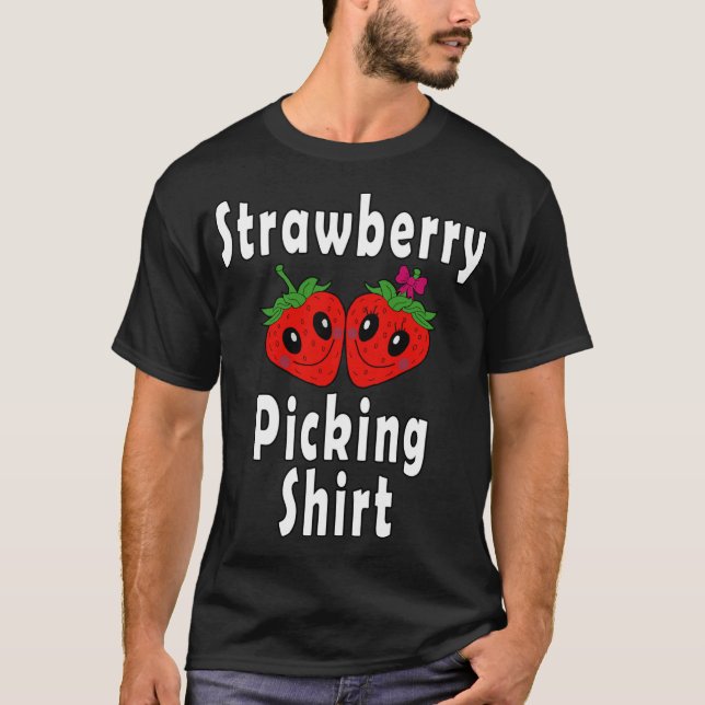 Camiseta Morango Picando Morangos Apaixonados Custa Engraça (Frente)