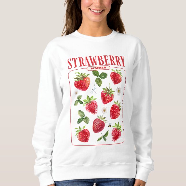 Camiseta Morango Verão - Fruta fresco (Frente)