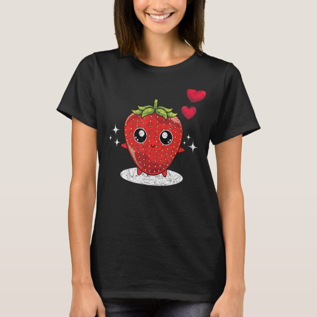 Camiseta Morango Vermelho Berry Fruta de Verão Morango (Frente)