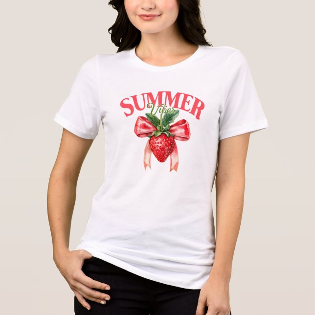 Camiseta Morango Víbias de Verão (Frente)