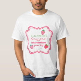 Camiseta Morangos Berry, Cor-de-Festa de aniversário Rosa |