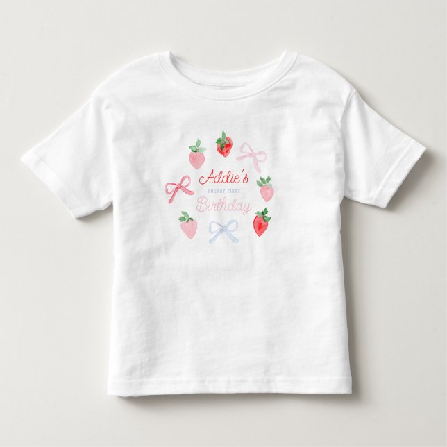 Camiseta Morangos Berry Primeiro aniversário (Frente)