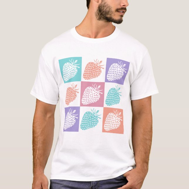 Camiseta Morangos Colorido Verão (Frente)