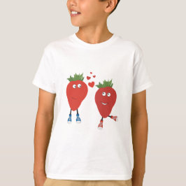 Camiseta Morangos Engraçados E Bonitos Apaixonados