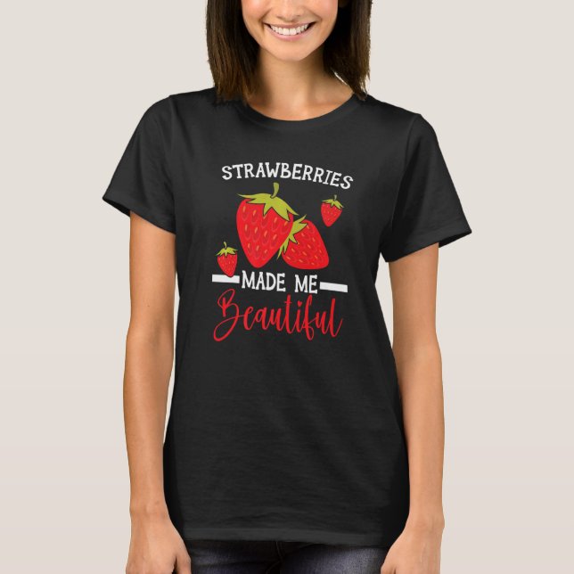 Camiseta Morangos Me Fizeram Morango Fruitariano Bonito (Frente)