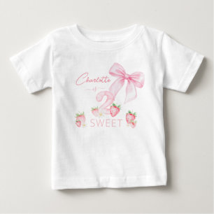 Camiseta Morangos Rosa Fofos 2 Dois 2º Aniversário Doce