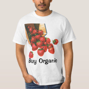 Camiseta Morangos Vintage em Cesta, Alimentos Frutas Bagas