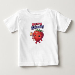 Camiseta Morangueiro Adorável com Maraca e 'Doce Fruta'