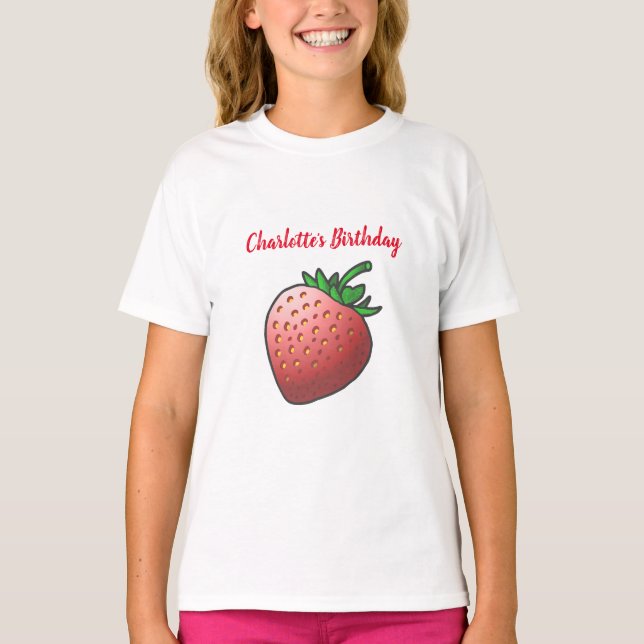 Camiseta Morangueiro vermelho bonito (Frente)