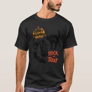 Camiseta Morcego de Halloween Assustador Gato Cabeça de Abó